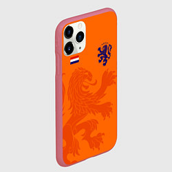 Чехол iPhone 11 Pro матовый Сборная Голландии, цвет: 3D-малиновый — фото 2
