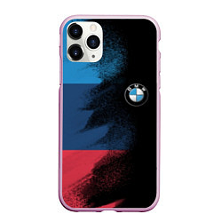 Чехол iPhone 11 Pro матовый BMW, цвет: 3D-розовый