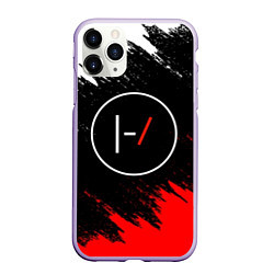 Чехол iPhone 11 Pro матовый 21 Pilots: Black & Red, цвет: 3D-светло-сиреневый