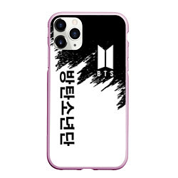 Чехол iPhone 11 Pro матовый BTS: White & Black, цвет: 3D-розовый