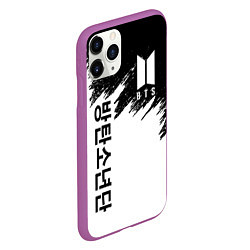 Чехол iPhone 11 Pro матовый BTS: White & Black, цвет: 3D-фиолетовый — фото 2