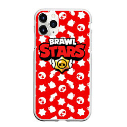 Чехол iPhone 11 Pro матовый Brawl Stars: Red & White, цвет: 3D-белый