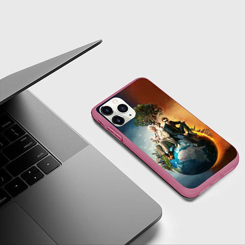 Чехол iPhone 11 Pro матовый Good Omens / 3D-Малиновый – фото 3