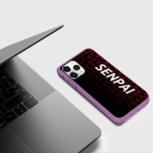 Чехол iPhone 11 Pro матовый SENPAI / 3D-Фиолетовый – фото 3