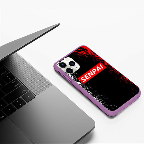 Чехол iPhone 11 Pro матовый SENPAI / 3D-Фиолетовый – фото 3