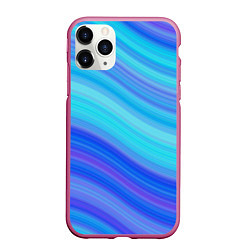 Чехол iPhone 11 Pro матовый Абстракция волны, цвет: 3D-малиновый