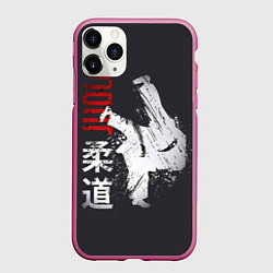 Чехол iPhone 11 Pro матовый Judo Warrior, цвет: 3D-малиновый