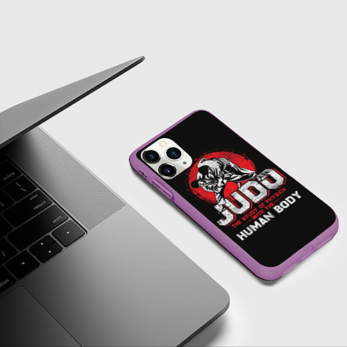 Чехол iPhone 11 Pro матовый Judo: Human Body / 3D-Фиолетовый – фото 3
