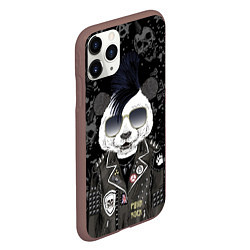 Чехол iPhone 11 Pro матовый Панда в косухе, цвет: 3D-коричневый — фото 2