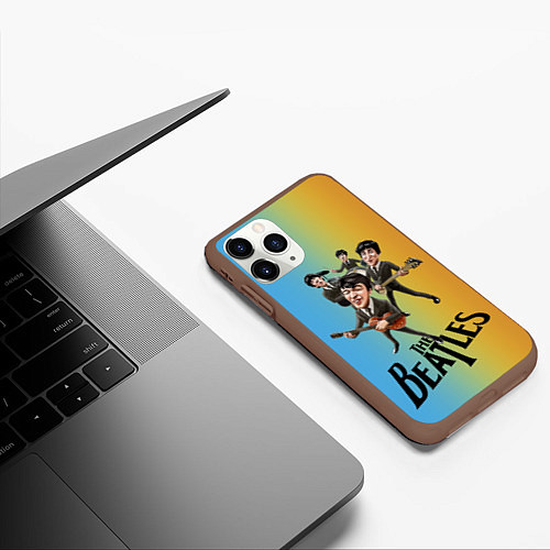 Чехол iPhone 11 Pro матовый The Beatles - world legend / 3D-Коричневый – фото 3