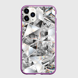 Чехол iPhone 11 Pro матовый Бриллиантовый блеск, цвет: 3D-фиолетовый