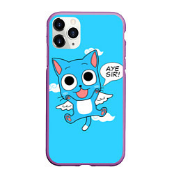 Чехол iPhone 11 Pro матовый Fairy Tail: Happy, цвет: 3D-фиолетовый