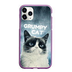 Чехол iPhone 11 Pro матовый Grumpy Cat, цвет: 3D-фиолетовый