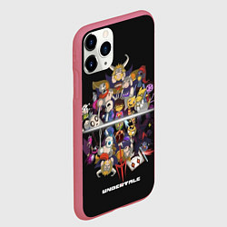 Чехол iPhone 11 Pro матовый Undertale, цвет: 3D-малиновый — фото 2