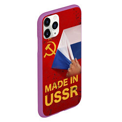 Чехол iPhone 11 Pro матовый MADE IN USSR, цвет: 3D-фиолетовый — фото 2