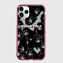 Чехол iPhone 11 Pro матовый Undertale, цвет: 3D-малиновый