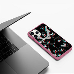 Чехол iPhone 11 Pro матовый Undertale, цвет: 3D-малиновый — фото 2