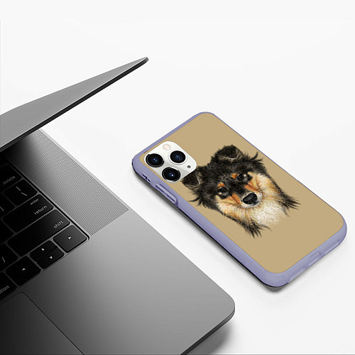 Чехол iPhone 11 Pro матовый Rouge Collie / 3D-Светло-сиреневый – фото 3