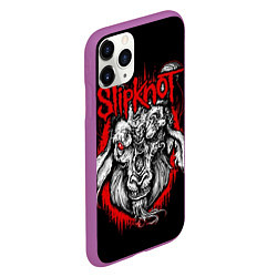 Чехол iPhone 11 Pro матовый Slipknot: Devil Goat, цвет: 3D-фиолетовый — фото 2