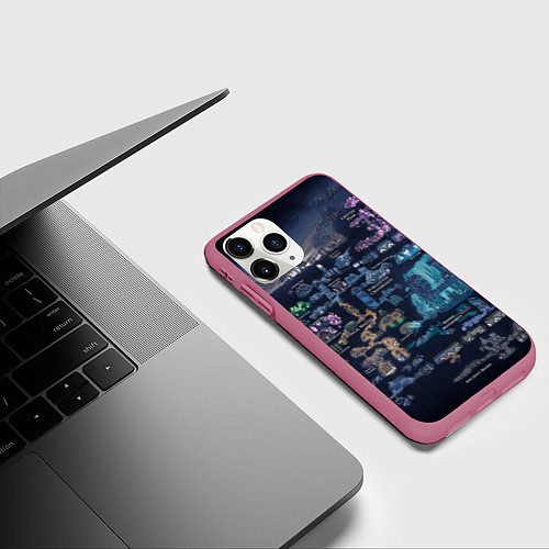 Чехол iPhone 11 Pro матовый HOLLOW KNIGHT WORLD / 3D-Малиновый – фото 3