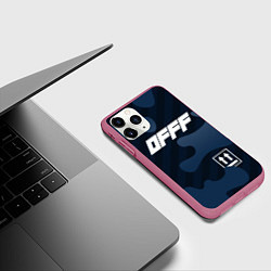 Чехол iPhone 11 Pro матовый Off-White, цвет: 3D-малиновый — фото 2