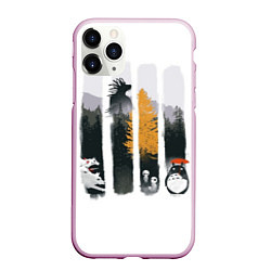 Чехол iPhone 11 Pro матовый Хранители Леса, цвет: 3D-розовый