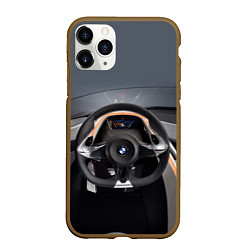 Чехол iPhone 11 Pro матовый BMW - salon, цвет: 3D-коричневый