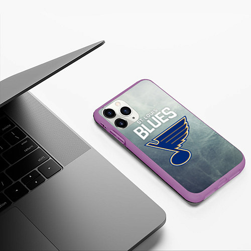Чехол iPhone 11 Pro матовый St Louis Blues / 3D-Фиолетовый – фото 3