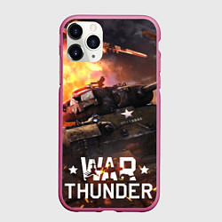 Чехол iPhone 11 Pro матовый War thunder explosion, цвет: 3D-малиновый