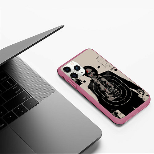 Чехол iPhone 11 Pro матовый Джон Уик 2 / 3D-Малиновый – фото 3