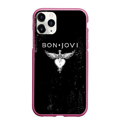 Чехол iPhone 11 Pro матовый Bon Jovi, цвет: 3D-малиновый