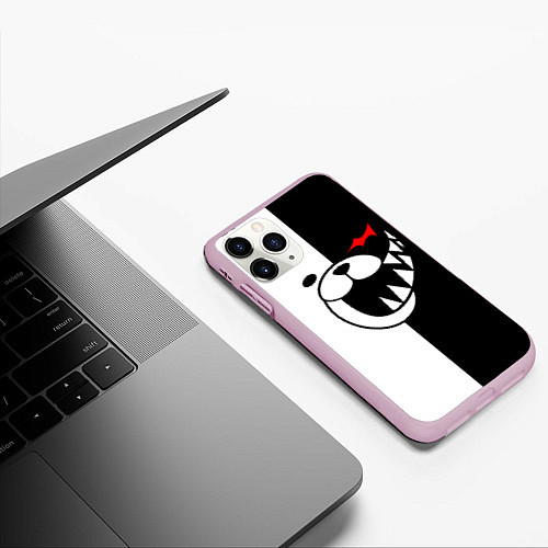 Чехол iPhone 11 Pro матовый MONOKUMA / 3D-Розовый – фото 3