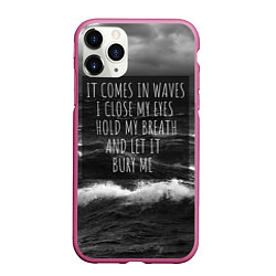 Чехол iPhone 11 Pro матовый Bring Me The Horizon - it comes in waves, цвет: 3D-малиновый