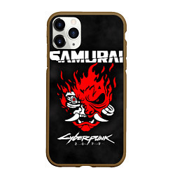Чехол iPhone 11 Pro матовый Cyberpunk 2077: Samurai, цвет: 3D-коричневый