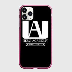 Чехол iPhone 11 Pro матовый UA HERO ACADEMY logo, цвет: 3D-малиновый