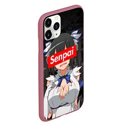 Чехол iPhone 11 Pro матовый Senpai Boobs, цвет: 3D-малиновый — фото 2