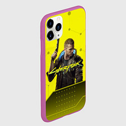 Чехол iPhone 11 Pro матовый CYBERPUNK 2077, цвет: 3D-фиолетовый — фото 2