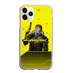 Чехол iPhone 11 Pro матовый CYBERPUNK 2077, цвет: 3D-светло-сиреневый