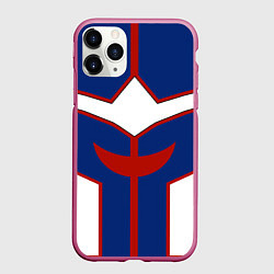 Чехол iPhone 11 Pro матовый ALL MIGHT MY HERO ACADEMIA MHA МОЯ ГЕРОЙСКАЯ АКАДЕ, цвет: 3D-малиновый