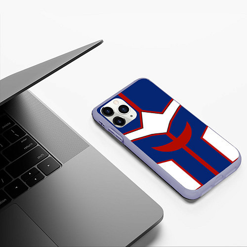 Чехол iPhone 11 Pro матовый ALL MIGHT MY HERO ACADEMIA MHA МОЯ ГЕРОЙСКАЯ АКАДЕ / 3D-Светло-сиреневый – фото 3