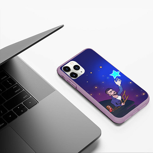 Чехол iPhone 11 Pro матовый JONY Звезда / 3D-Сиреневый – фото 3