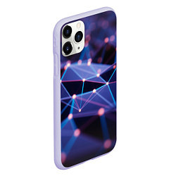 Чехол iPhone 11 Pro матовый Абстрактные линии и свечение, цвет: 3D-светло-сиреневый — фото 2