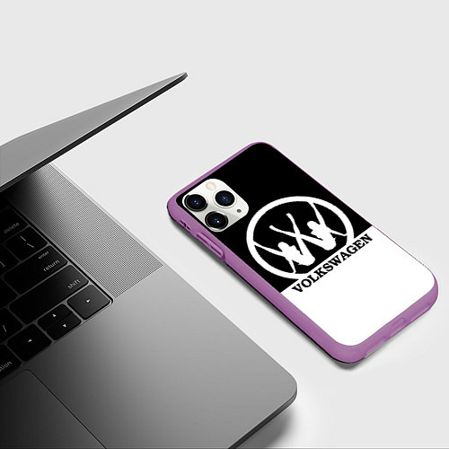 Чехол iPhone 11 Pro матовый Volkswagen girls / 3D-Фиолетовый – фото 3