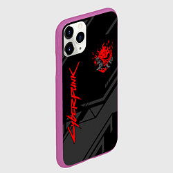 Чехол iPhone 11 Pro матовый Cyberpunk 2077: Grey Samurai, цвет: 3D-фиолетовый — фото 2