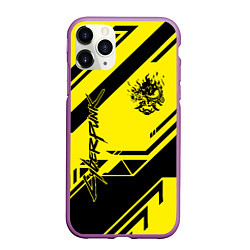 Чехол iPhone 11 Pro матовый Cyberpunk 2077: Yellow Samurai, цвет: 3D-фиолетовый