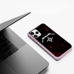 Чехол iPhone 11 Pro матовый METALLICA, цвет: 3D-розовый — фото 2