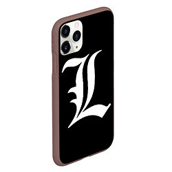 Чехол iPhone 11 Pro матовый DEATH NOTE ТЕТРАДЬ СМЕРТИ L, цвет: 3D-коричневый — фото 2