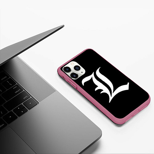 Чехол iPhone 11 Pro матовый DEATH NOTE ТЕТРАДЬ СМЕРТИ L / 3D-Малиновый – фото 3