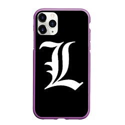 Чехол iPhone 11 Pro матовый DEATH NOTE ТЕТРАДЬ СМЕРТИ L, цвет: 3D-фиолетовый