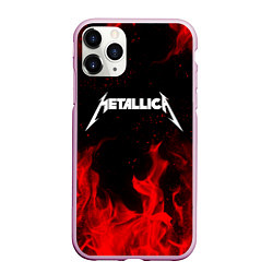 Чехол iPhone 11 Pro матовый METALLICA НА СПИНЕ, цвет: 3D-розовый